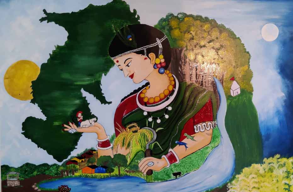 ललित कला प्रतियोगिता में दिखी मंत्रमुग्ध कलाकृतियाँ और पेंटिंग्स