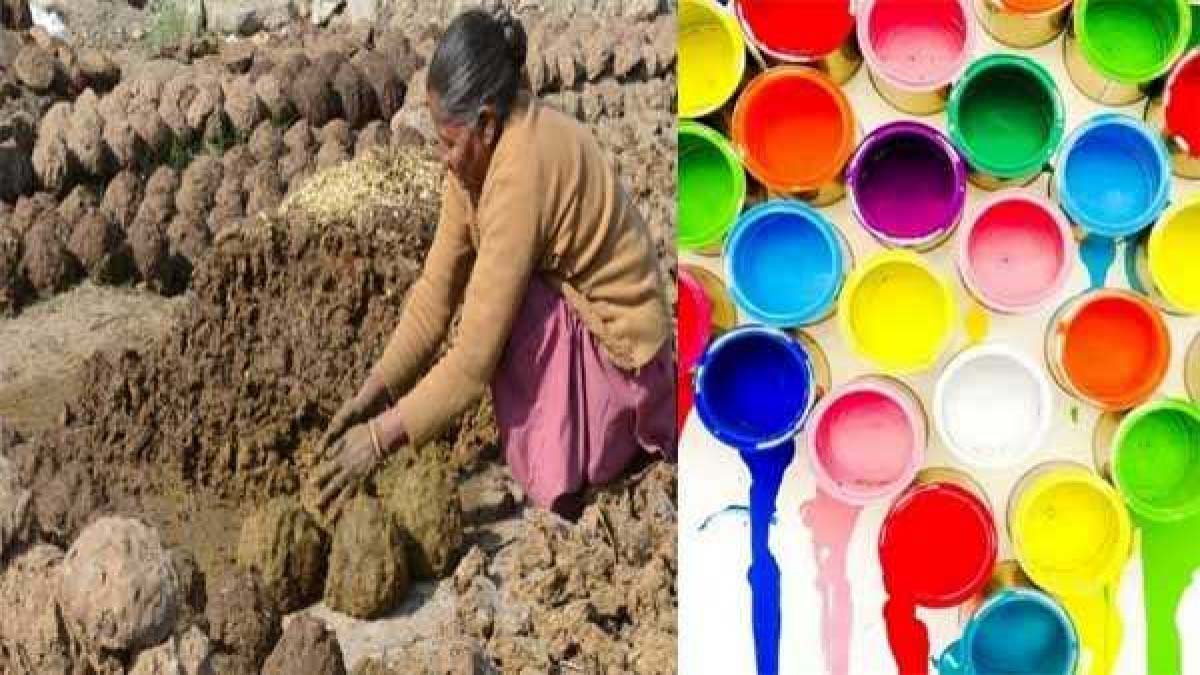 छत्तीसगढ़ में गाय के गोबर से बनारहे पेंट-पुट्टी