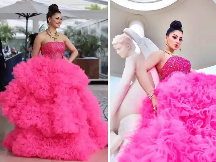 उर्वशी रौतेला ने रेड कार्पेट पर ये क्या किया! गलती से भी न जूम करें गले का हिस्सा, घिन आ जाएगी