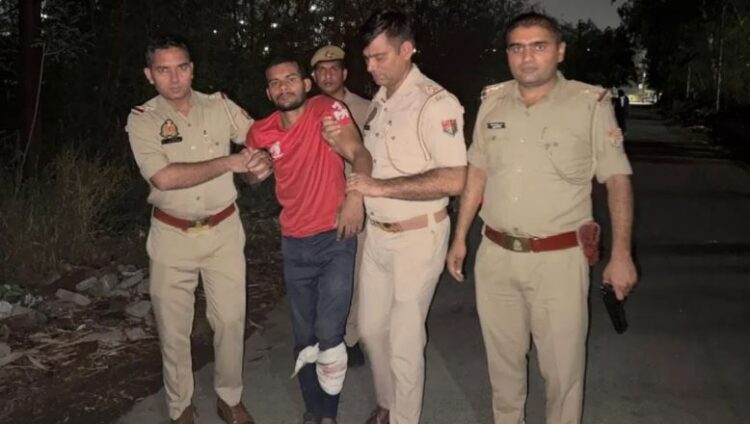 नोएडा में पुलिस और बदमाशों के बीच एनकांउटर, नदीम के पैर में लगी गोली, तीन अरेस्ट